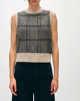 WHITE + WARREN CASHMERE BRUSHED HOUNDSTOOTH SHELL