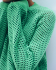 WHITE & WARREN CASHMERE MESH SWEATSHIRT