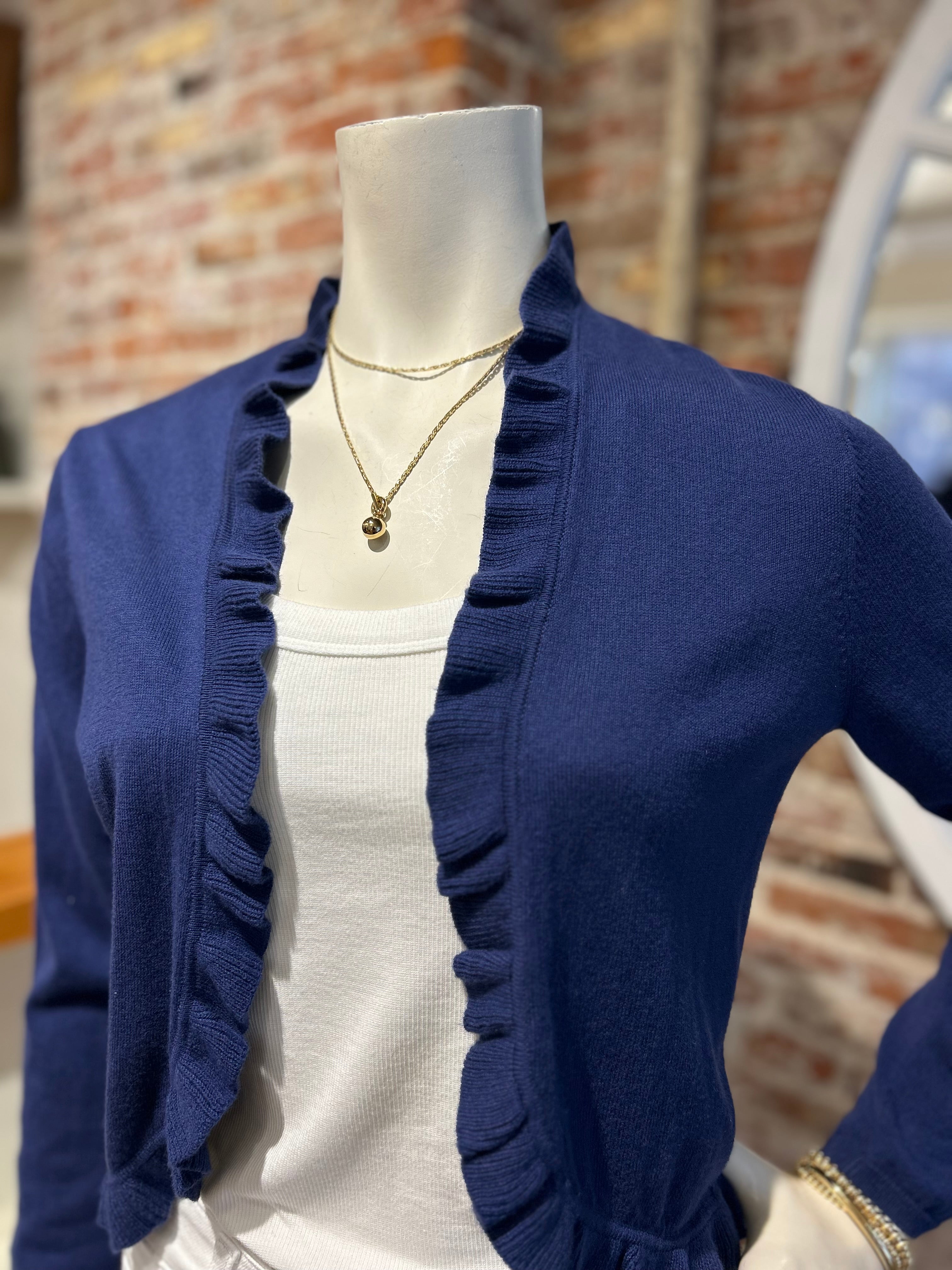 ALASHAN CASHMERE COTTON RUFFLE EDGE BOLERO