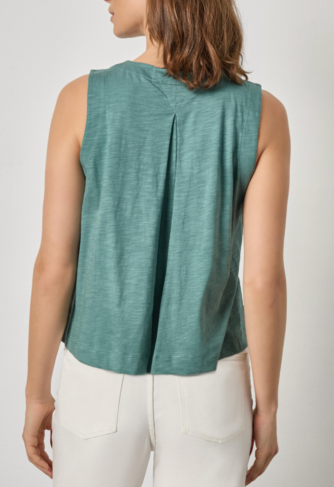 LILLA P PLEAT BACK SPLIT NECK TANK