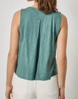 LILLA P PLEAT BACK SPLIT NECK TANK
