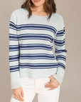ALASHAN COTTON CASHMERE MULTI STRIPE PLAITED REVERSIBLE PULLOVER