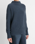 VINCE BOILED FUNNEL NECK PULLOVER