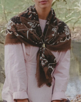 MAISON LECOMTE FLAMENT WOOL & CASHMERE BANDANA SCARF