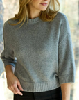 ALASHAN CASHMERE SIENNA ELBOW SLEEVE CREW W/ LUREX