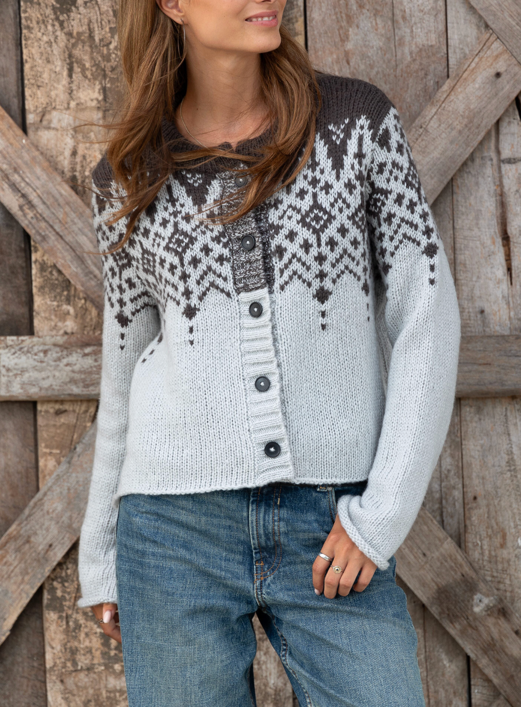 WOODEN SHIPS CHANDELIER FAIR ISLE CREW CHUNKY