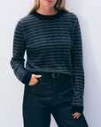 WHITE & WARREN CASHMERE STRIPED LONGSLEEVE THERMAL