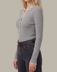 525 AMERICA EMMELINE RIB LAYERED HENLEY