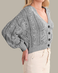 525 AMERICA BRIELLE POINTELLE CABLE CARDIGAN
