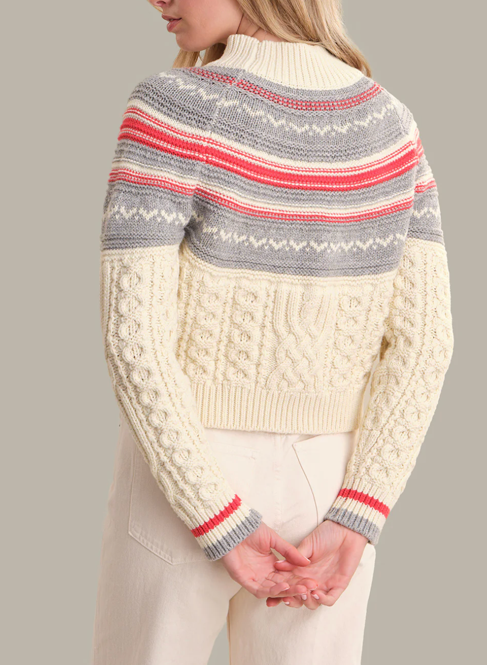 525 AMERICA AYANA CABLE PULLOVER WITH PATTERN YOKE