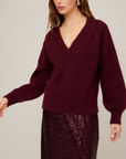 FIFTEEN TWENTY HEATHER V NECK SWEATER