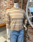ALASHAN CASHMERE ELOISE STRIPED CREW W/ WHIPSTICH