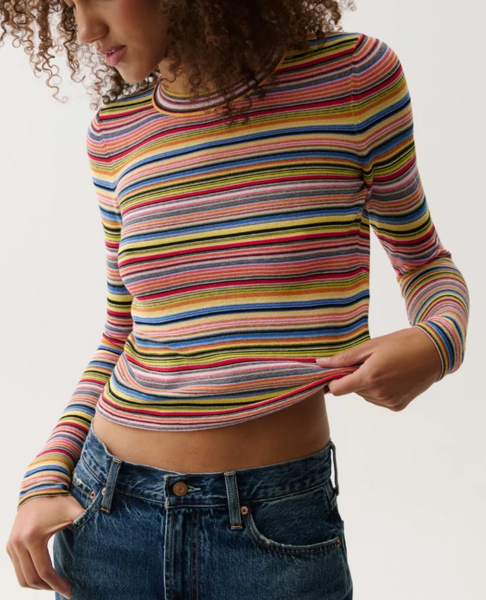 PISTOLA MADISON LONG SLEEVE CREW NECK SWEATER TEE