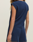 Z SUPPLY CAMINO JERSEY DENIM TOP