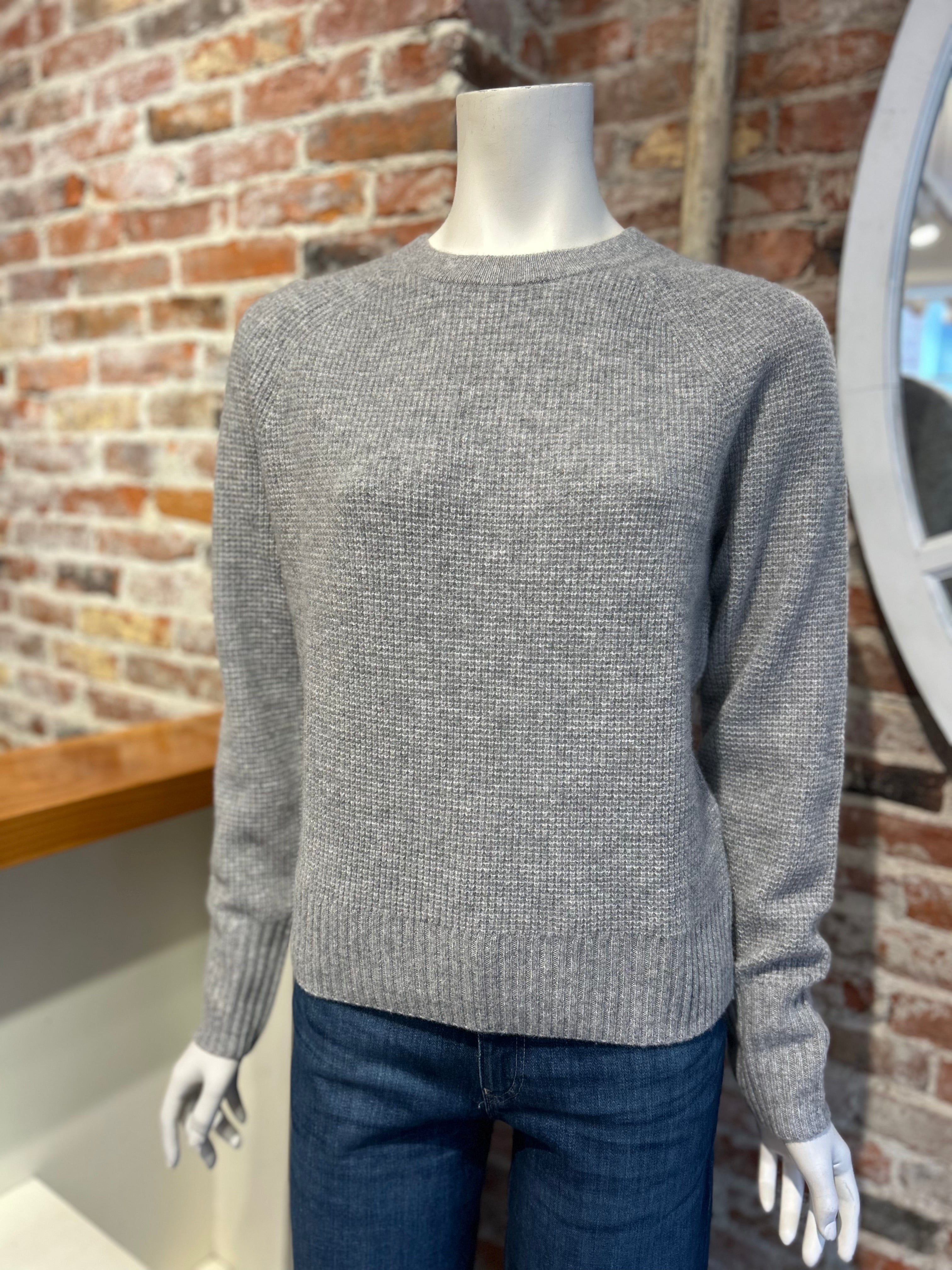 WHITE + WARREN CASHMERE WAFFLE SWEATSHIRT