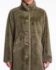 RINO & PELLE NONNA SINGLE BREASTED FAUX FUR COAT