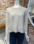 AUTUMN CASHMERE LINKS STITCH RAGLAN SHIRTTAIL CREW