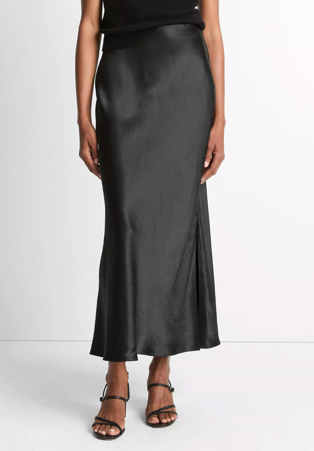 VINCE SIDE SLIT SLIP SKIRT