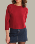 525 AMERICA ELLIS 3/4 SLEEVE CASHMERE PULLOVER