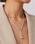 JENNY BIRD PUFFY HEART NECKLACE SILVER