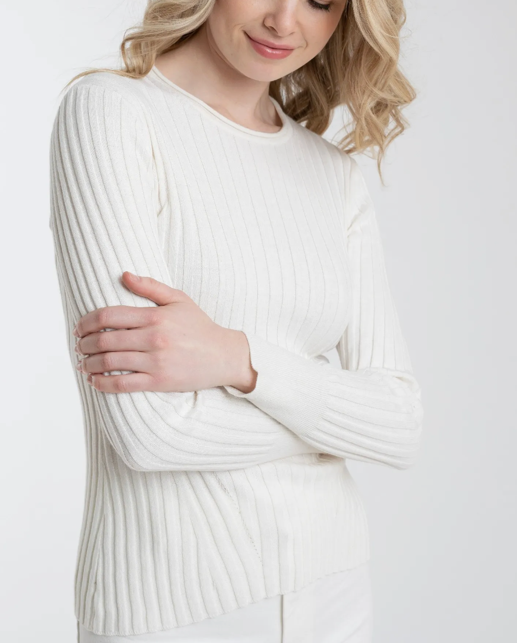 ALASHAN CASHMERE COTTON CASHMERE BLAIR RIB CREW