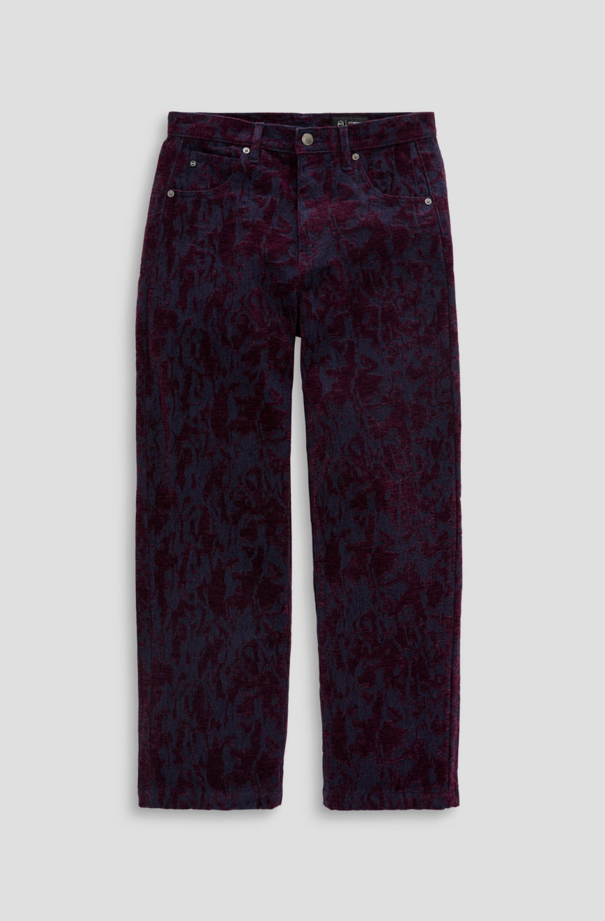 AG HATTIE HIGH RISE BARREL CROP VELVET JAZZ BERRY