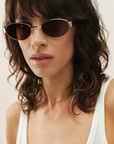 Z SUPPLY PALISADES SUNGLASSES - SATIN GOLD/BROWN