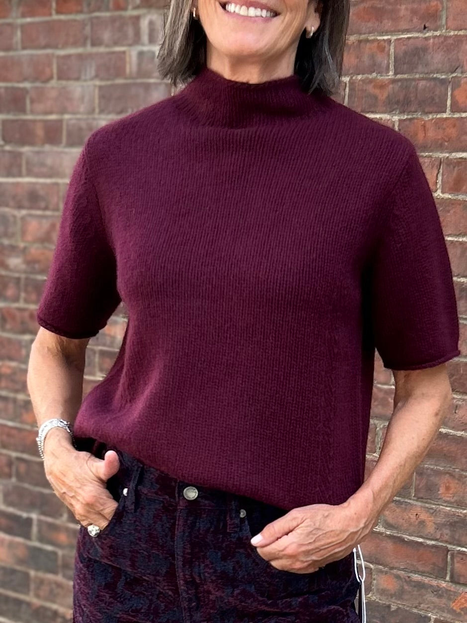 WHITE &amp; WARREN CASHMERE MOCKNECK TEE