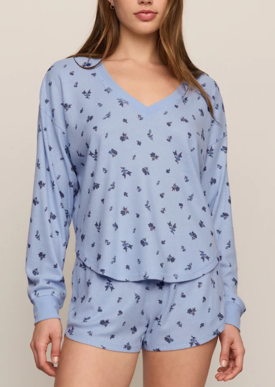 Z SUPPLY FLORAL THERMAL LONG SLEEVE