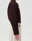 AGOLDE NAHLA CROPPED SUEDE JACKET