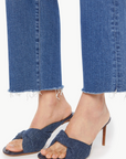 MOTHER THE MID RISE RAMBLER ZIP ANKLE FRAY DBO