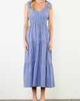 THML STRIPED TIERED MAXI DRESS