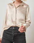 LILLA P SATIN BUTTON DOWN