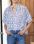 EMERSON FRY MANDARIN COLLAR TOP