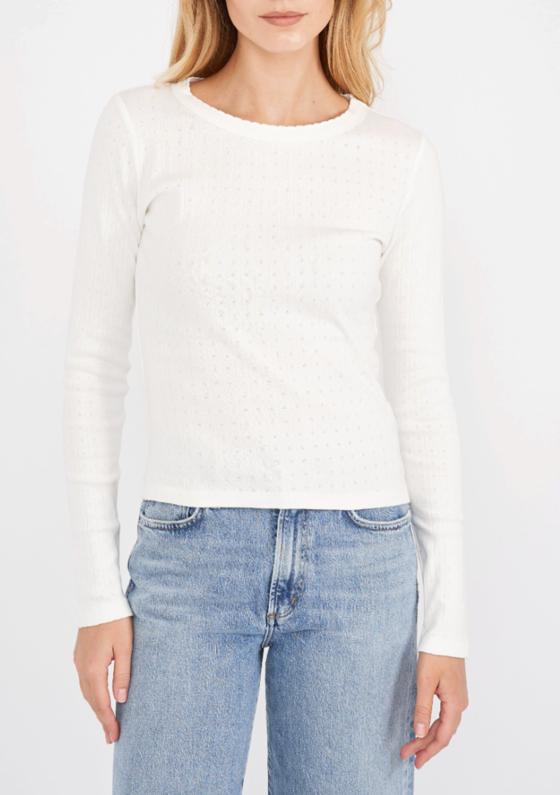 MAREA POINTELLE LONG SLEEVE CREWNECK