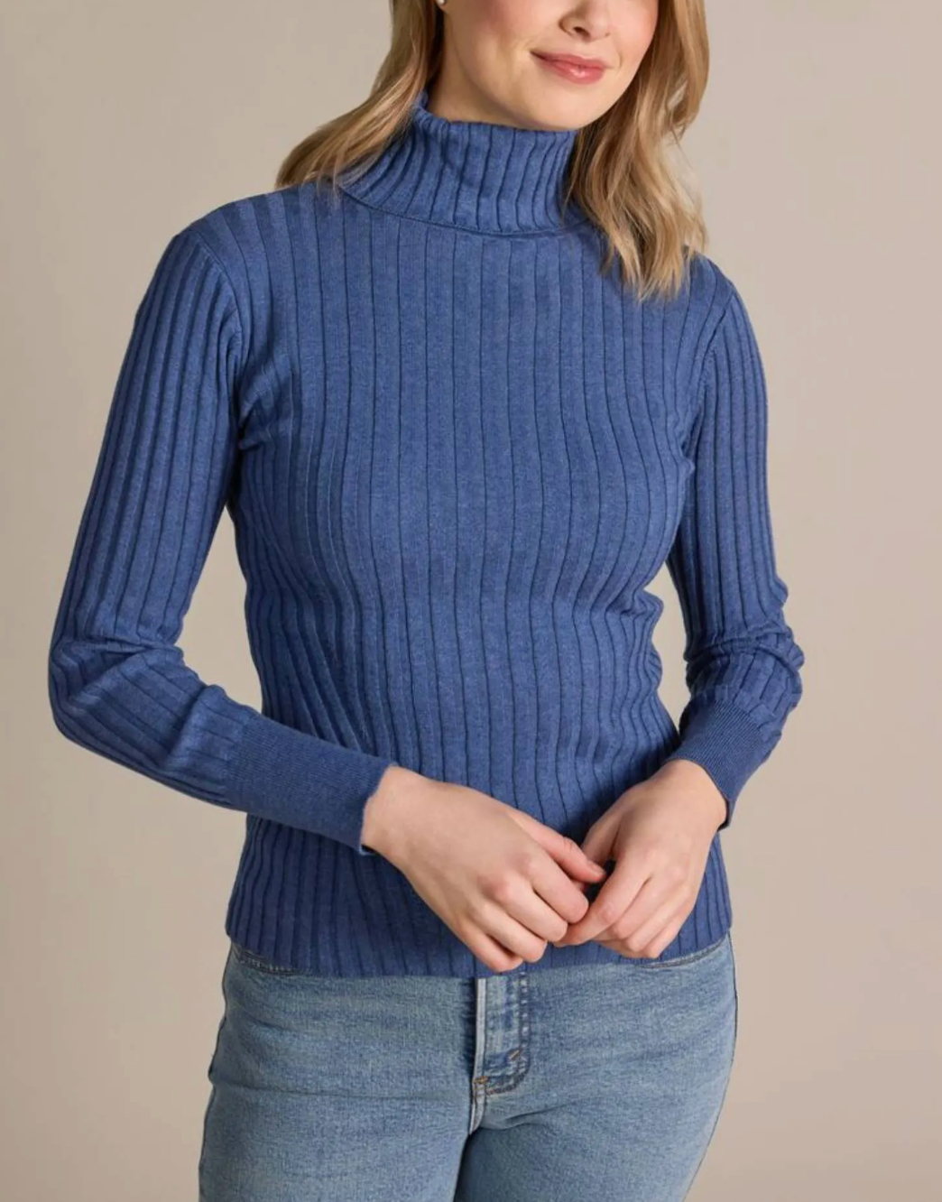 ALASHAN CASHMERE COTTON BLAIR RIB TURTLENECK