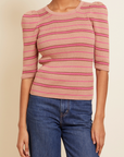 NATION SARAH SLIM STRIPED CREWNECK