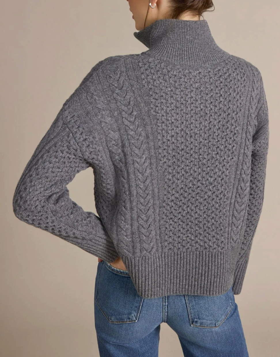 ALASHAN 100% MERINO MEGAN CABLE 1/4 ZIP