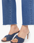 MOTHER THE MID RISE RAMBLER ZIP ANKLE FRAY DBO