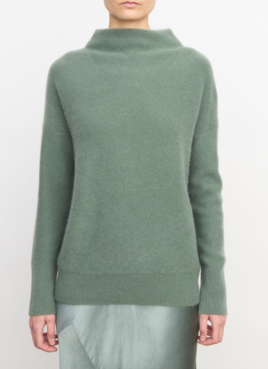 VINCE BOILED FUNNEL NECK PULLOVER