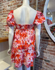 OLIVACEOUS FLORAL MINI DRESS W/ PUFF SLEEVE