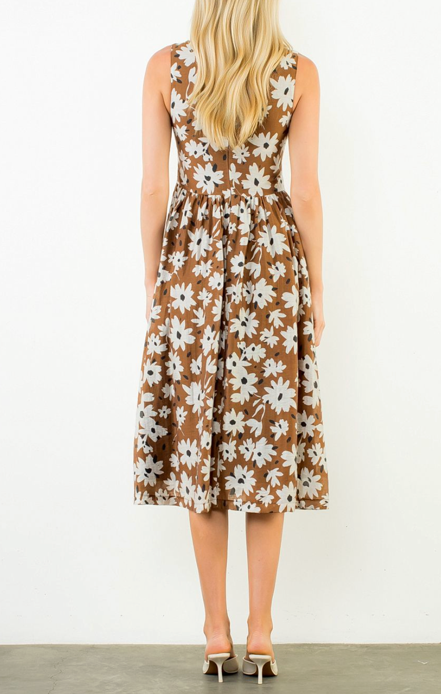 THML ELOISE STRUCTURED MIDI DRESS