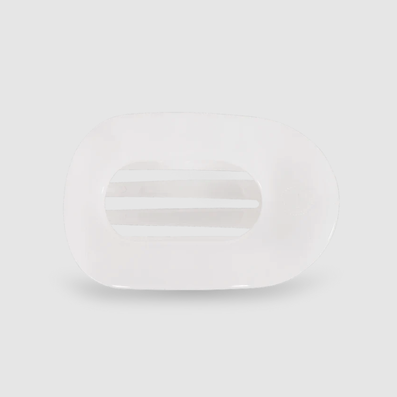 TELETIES MEDIUM FLAT ROUND CLIP - COCONUT WHITE