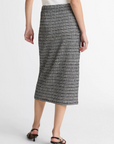VINCE PLAID GRID-KNIT MIDI SKIRT