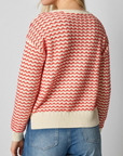 LILLA P LONG SLEEVE ZIG ZAG SWEATER