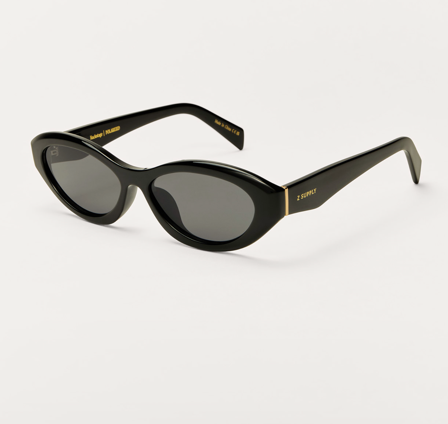 Z SUPPLY BACKSTAGE SUNGLASSES - POLISHED BLACK/GREY