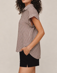 BELLA DAHL SHORT ROLL SLEEVE SHIRT