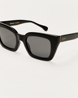 Z SUPPLY HIDEAWAY SUNGLASSES - POLISHED BLACK/GREY