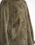 RINO & PELLE NONNA SINGLE BREASTED FAUX FUR COAT