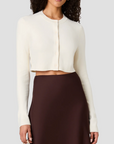 FRENCH CONNECTION BABYSOFT CROPPED SLIM FIT CARDIGAN